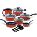 Jogo De Panelas Antiaderente 10 Pçs Kit Conjunto Teflon Tampa de Vidro Várias Cores Durável Moderna