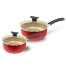 Jogo De Panelas Antiaderente 10 Pçs Kit Conjunto Teflon Tampa de Vidro Várias Cores Durável Moderna