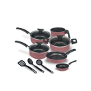 Jogo de Panelas Kit 9 Pçs Antiaderente Tampa Vidro Teflon